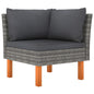 Synthetic rattan and solid eucalyptus wood corner sofa