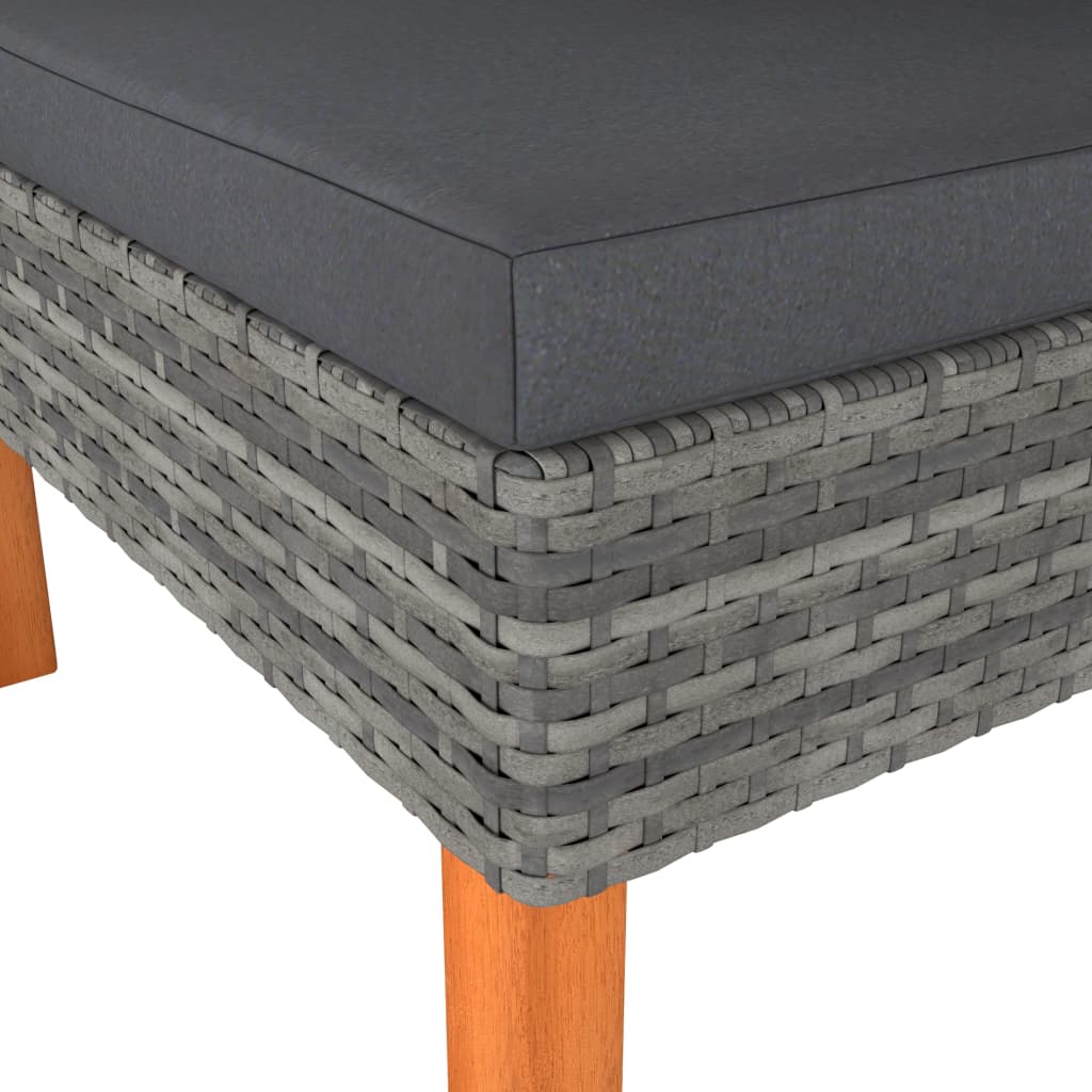 Sofá esquinero de ratán sintético y madera maciza de eucalipto