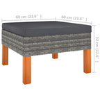 Set muebles de jardín 3 pzas ratán sintético madera eucalipto