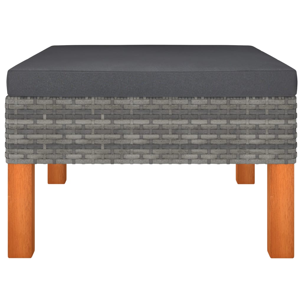 Set muebles de jardín 3 pzas ratán sintético madera eucalipto