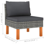 Set muebles de jardín 3 pzas ratán sintético madera eucalipto
