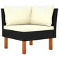 Synthetic rattan and solid eucalyptus wood corner sofa