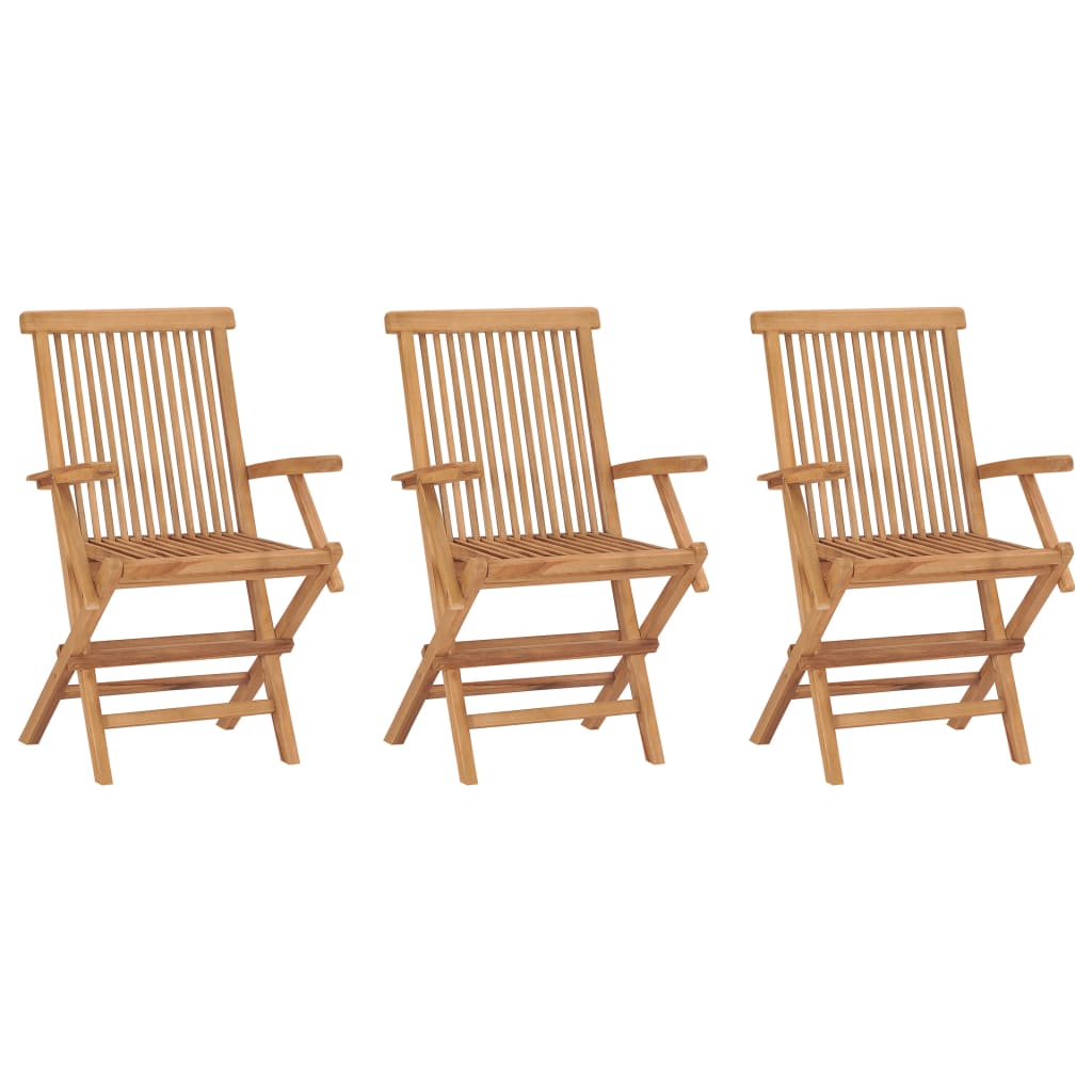 2 Teak Solid Wood Folding Garden Chairs