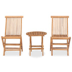 Set comedor de jardín plegable 3 piezas madera maciza de teca