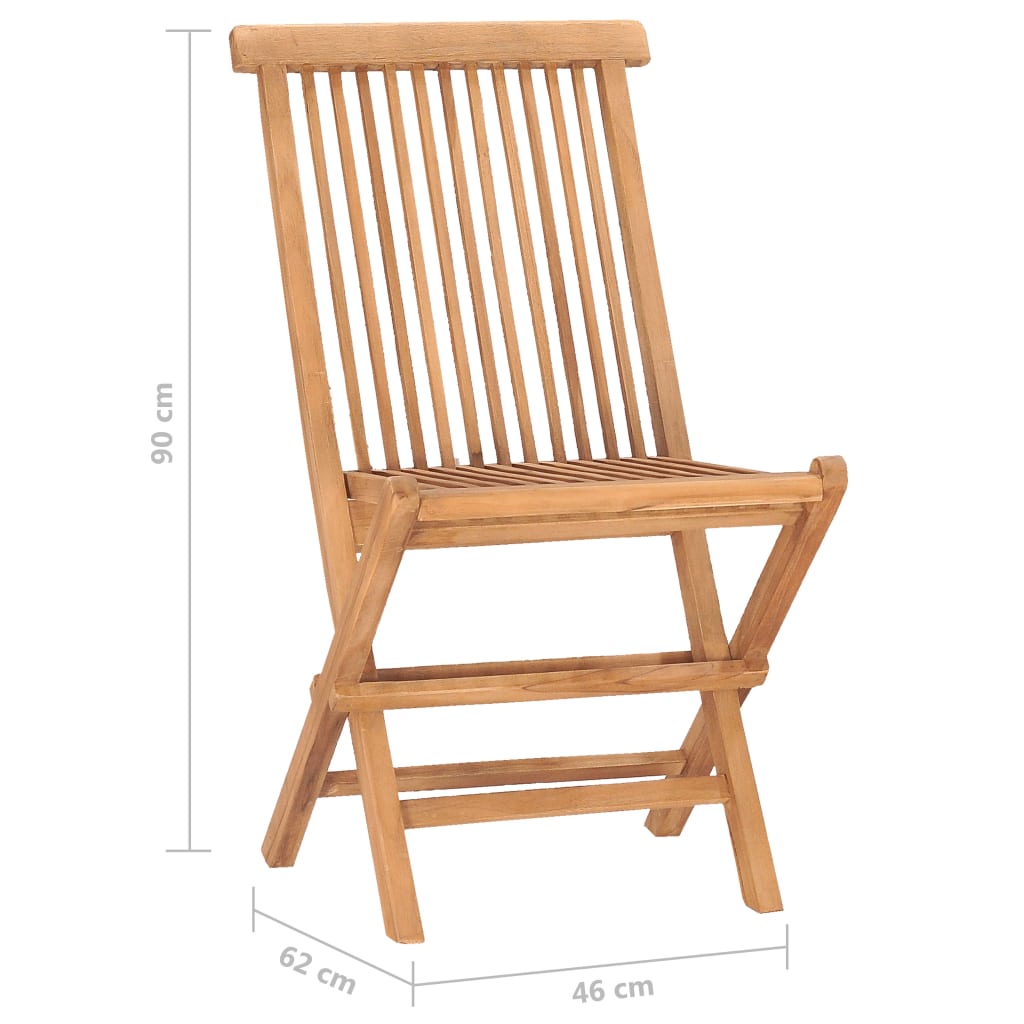 Set comedor de jardín plegable 3 piezas madera maciza de teca