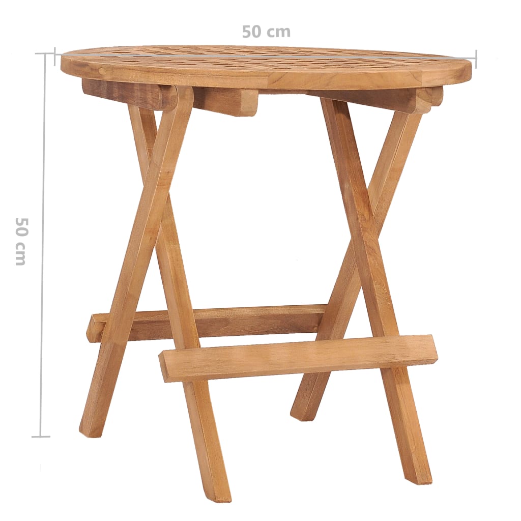 Set comedor de jardín plegable 3 piezas madera maciza de teca