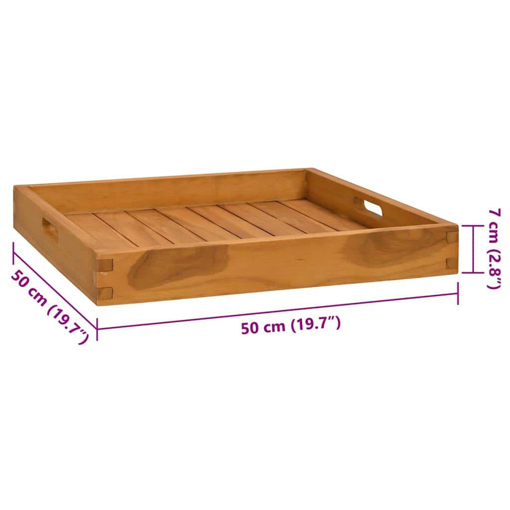 Bandeja de madera de teca maciza 50x50 cm