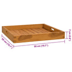 Bandeja de madera de teca maciza 50x50 cm