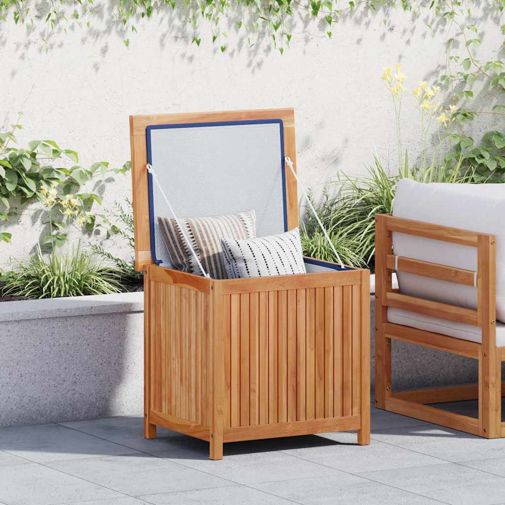 Caixa de arrumação de jardim em madeira maciça de teca 60x50x58 cm