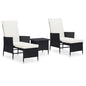 Set de muebles de jardín 10 piezas bambú y cojines blanco crema