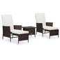 Set de muebles de jardín 10 piezas bambú y cojines blanco crema