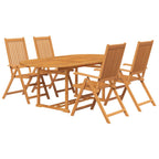 Juego de comedor de jardín 5 piezas madera maciza de acacia 150-200 cm