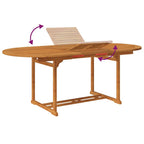 Juego de comedor de jardín 5 piezas madera maciza de acacia 150-200 cm