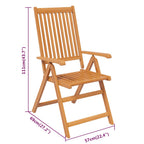 Juego de comedor de jardín 5 piezas madera maciza de acacia 150-200 cm