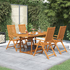 Juego de comedor de jardín 5 piezas madera maciza de acacia 150-200 cm