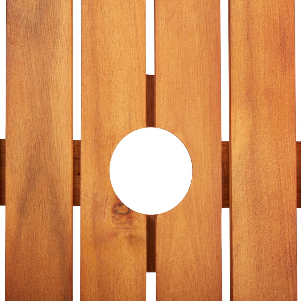 Set comedor de jardín 3 pzas y cojines madera maciza de acacia