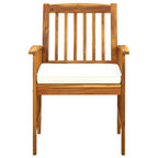 Set comedor de jardín 3 pzas y cojines madera maciza de acacia