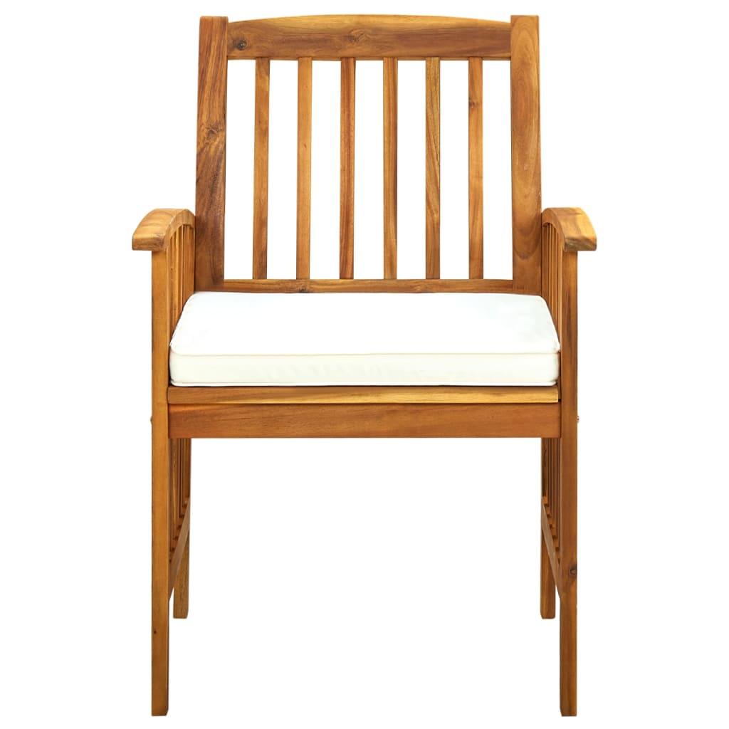 Set comedor de jardín 9 pzas y cojines madera maciza de acacia