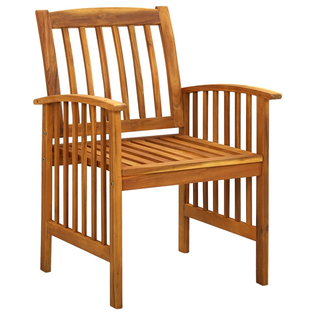 Set comedor de jardín 9 pzas y cojines madera maciza de acacia