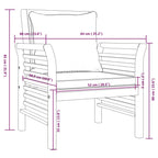 Set de muebles de jardín 4 pzs y cojines madera maciza acacia