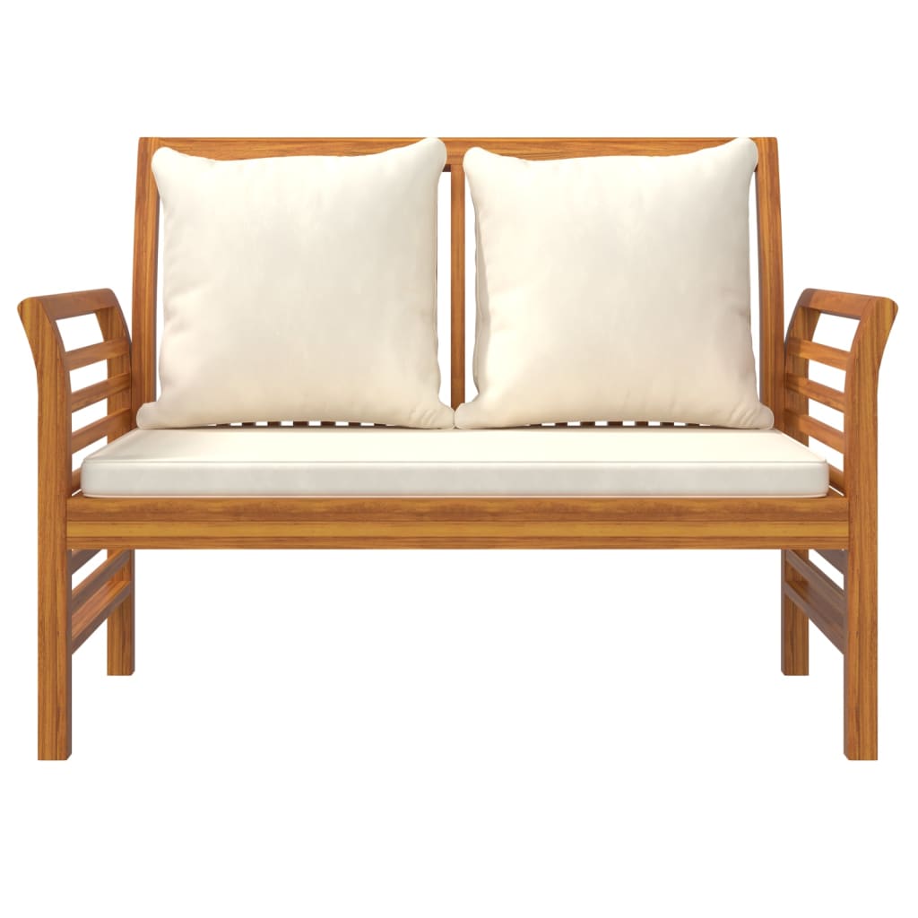 Set de muebles de jardín 4 pzs y cojines madera maciza acacia