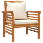 Set de muebles de jardín 4 pzs y cojines madera maciza acacia