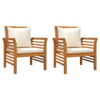 Set de muebles de jardín 4 pzs y cojines madera maciza acacia