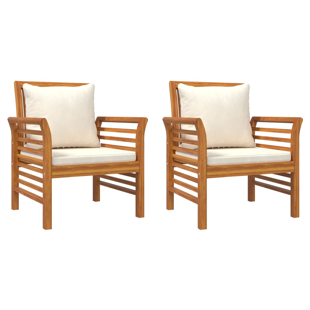 Set de muebles de jardín 4 pzs y cojines madera maciza acacia