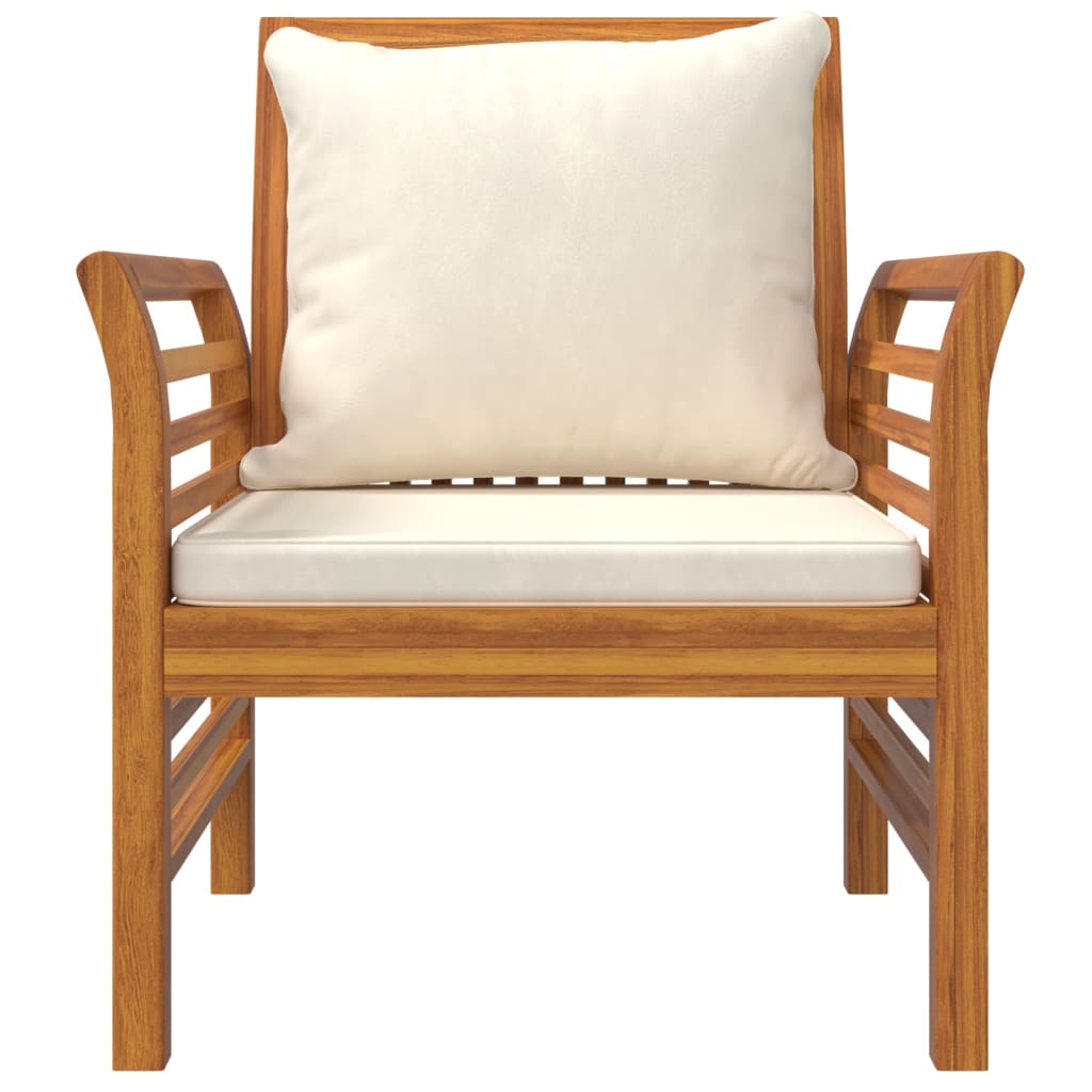 Juego de muebles jardín 5 pzas con cojines madera maciza acacia