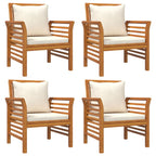Juego de muebles jardín 5 pzas con cojines madera maciza acacia
