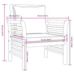 Juego de muebles jardín 5 pzas con cojines madera maciza acacia