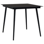 Set de comedor de jardín 5 pzas cuerda de algodón y acero negro