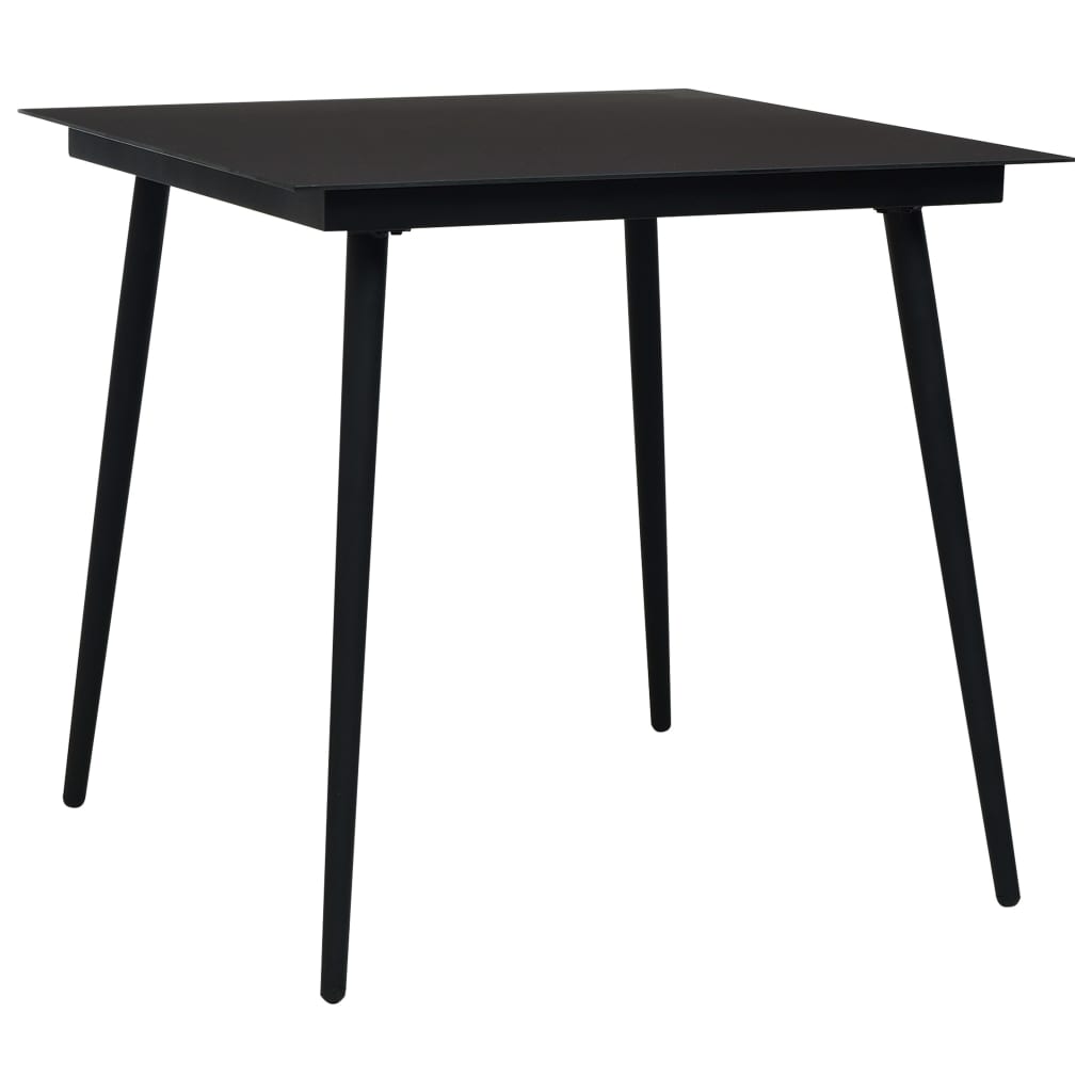 Set de comedor de jardín 5 pzas cuerda de algodón y acero negro