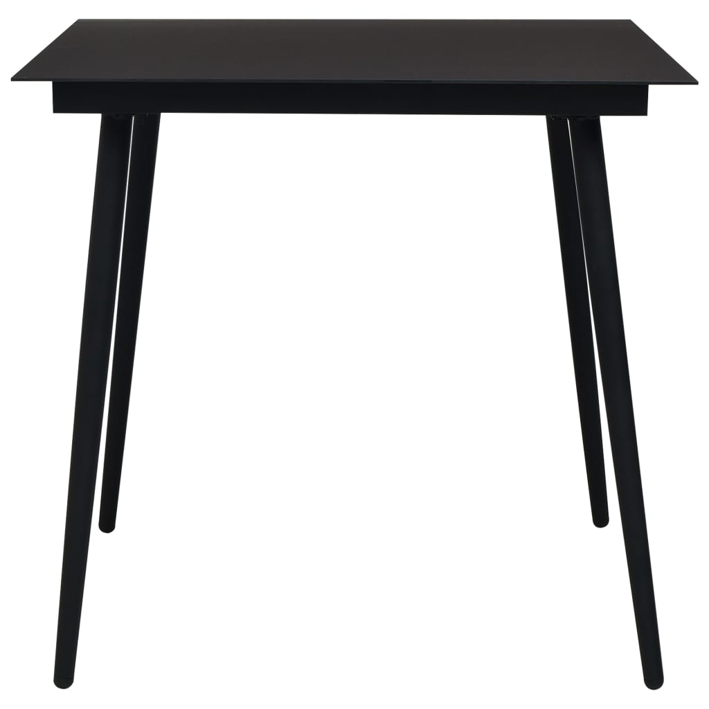 Set de comedor de jardín 5 pzas cuerda de algodón y acero negro