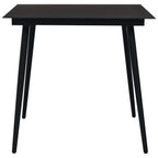 Set de comedor de jardín 3 pzas cuerda de algodón y acero negro