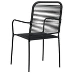 Set de comedor de jardín 7 pzas cuerda de algodón y acero negro