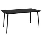 Set de comedor de jardín 9 pzas cuerda de algodón y acero negro