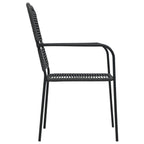 Set de comedor de jardín 9 pzas cuerda de algodón y acero negro
