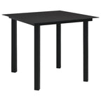 Juego de comedor de jardín 3 piezas ratán PVC negro