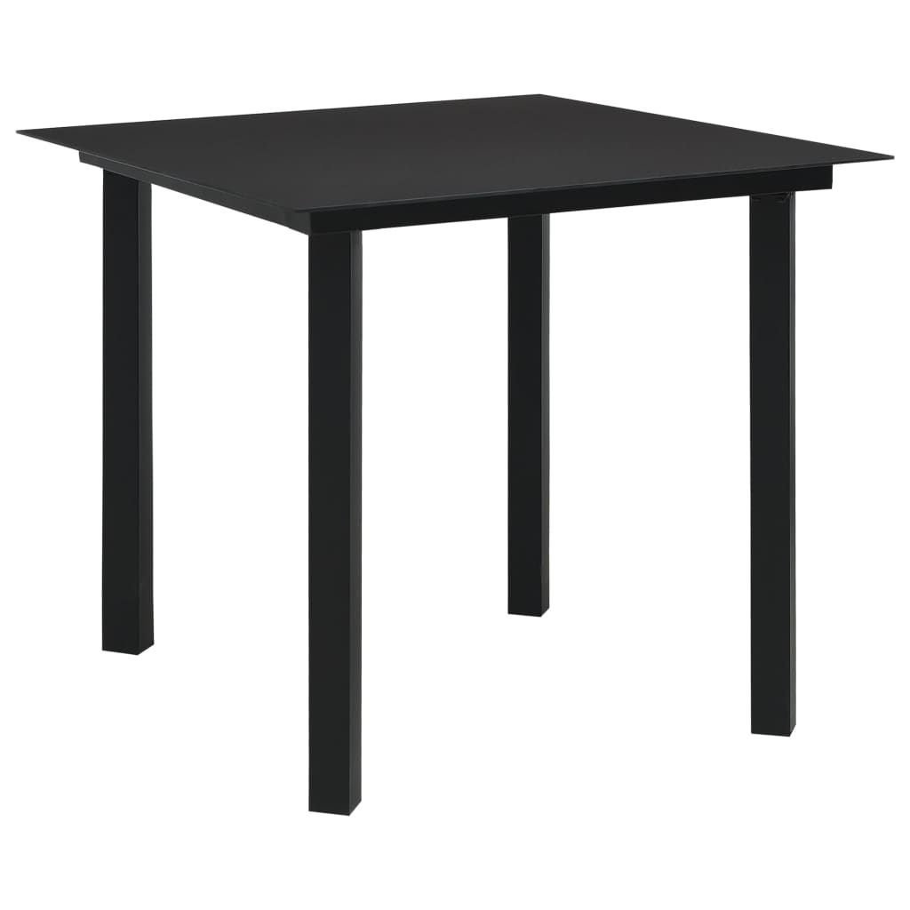 Juego de comedor de jardín 3 piezas ratán PVC negro