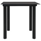 Juego de comedor de jardín 3 piezas ratán PVC negro