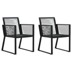 Juego de comedor de jardín 3 piezas ratán PVC negro