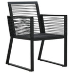 Juego de comedor de jardín 3 piezas ratán PVC negro
