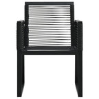 Juego de comedor de jardín 3 piezas ratán PVC negro