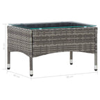 Set muebles de jardín 2 piezas con cojín ratán sintético gris