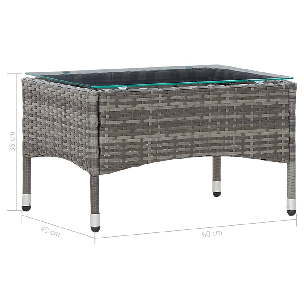 Set muebles de jardín 2 piezas con cojín ratán sintético gris
