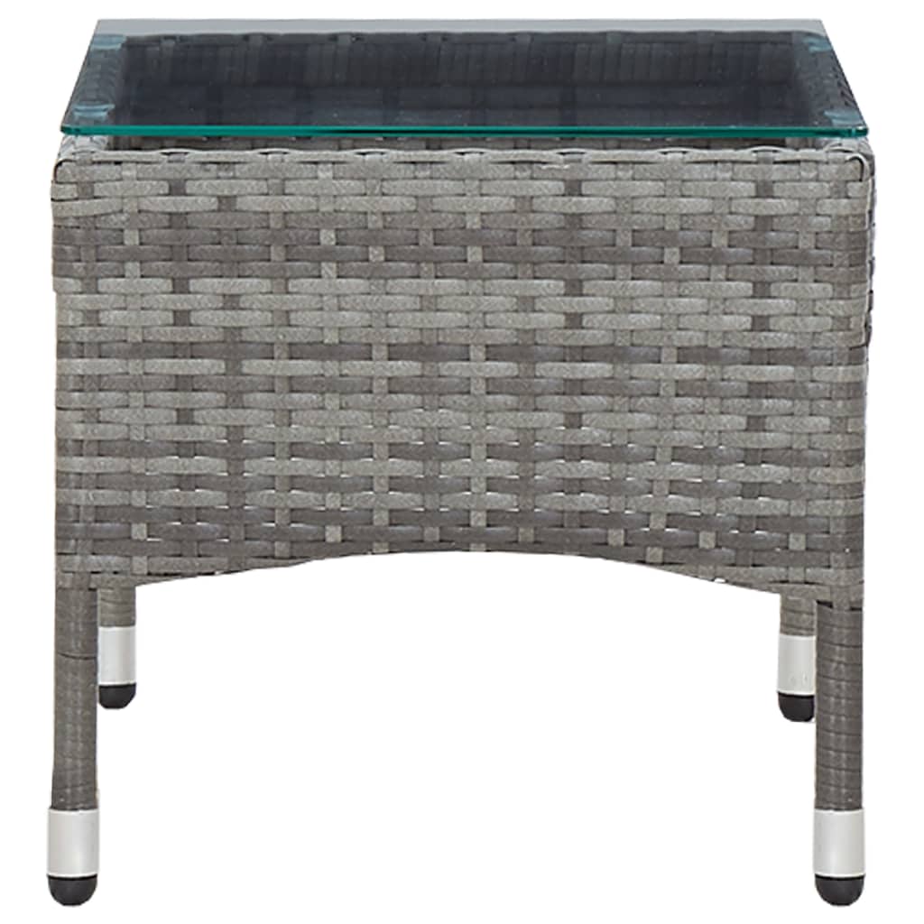 Set muebles de jardín 2 piezas con cojín ratán sintético gris