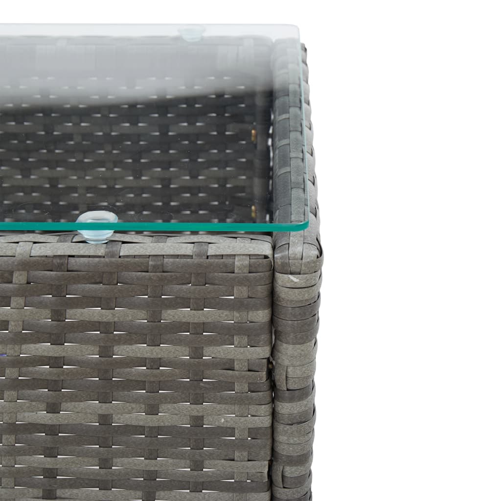 Set muebles de jardín 2 piezas con cojín ratán sintético gris