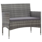 Set muebles de jardín 2 piezas con cojín ratán sintético gris