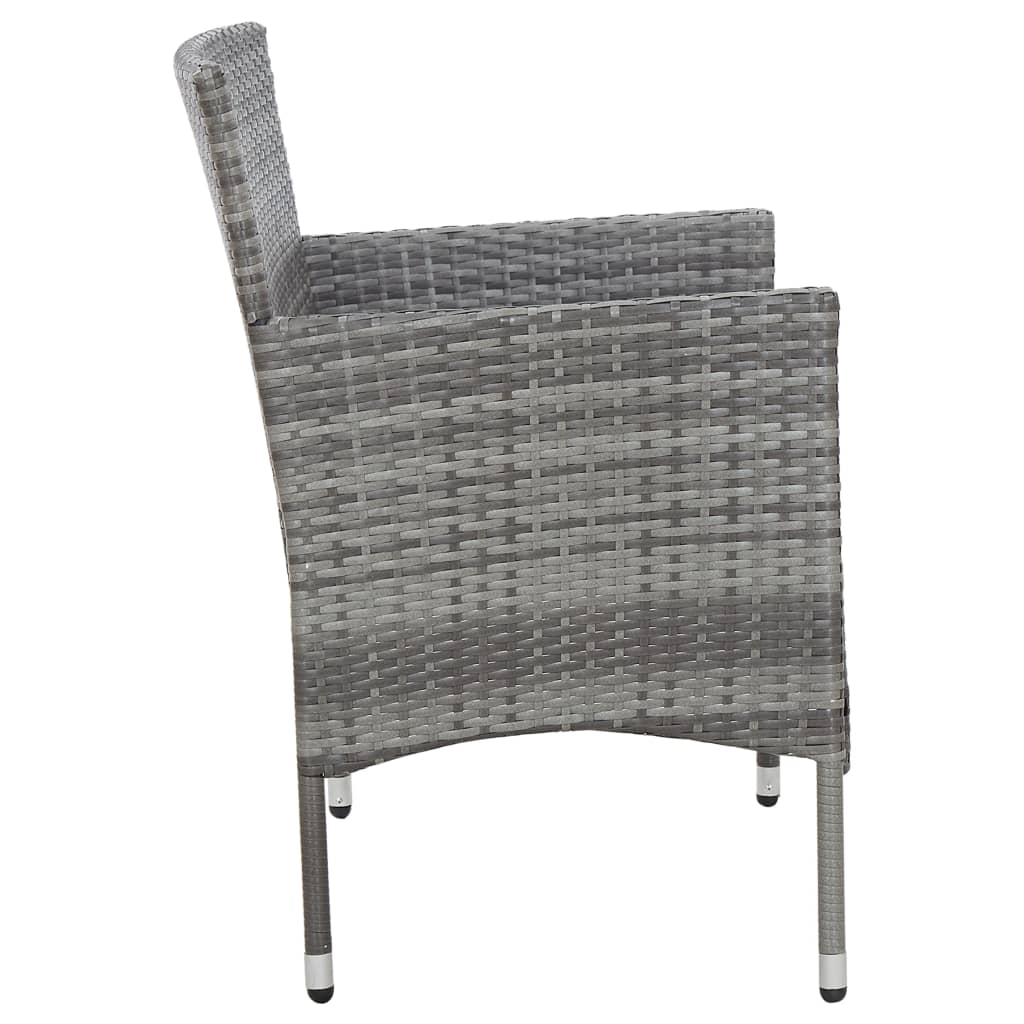 Set muebles de jardín 2 piezas con cojín ratán sintético gris
